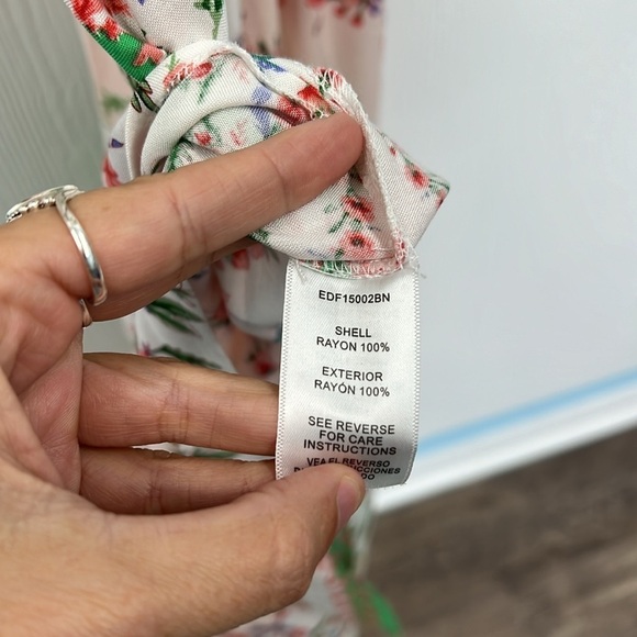 En Creme - Colorful Pastel Floral Flow Sleeves Cutout Maci Dress Size Small - Picture 15 of 15